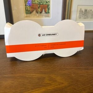 LE CREUSET NWT White Set of 2 Large Ramekins 8 oz Stoneware